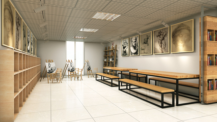 豐臺二中藝術樓文化走廊 構筑校園文化藝術交流的橋梁